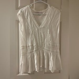 ann taylor loft women’s white sleeveless white blouse